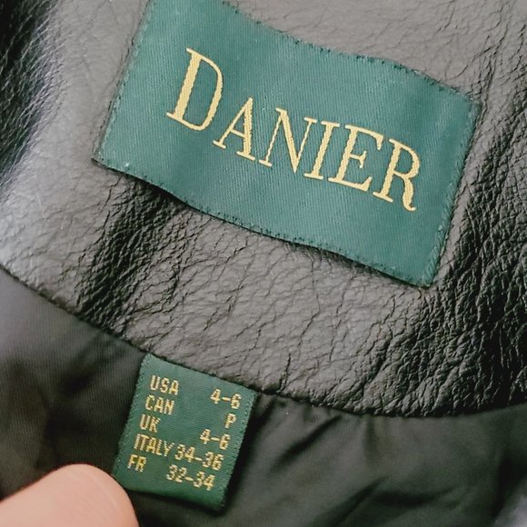 DANIER Genuine Leather Vintage 90's Black Jacket - Picture 7 of 10